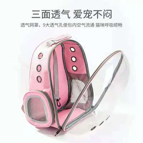 Transparent Outdoor Portable Pet Backpack for Cats and Dogs, Dual-Shoulder Large Capacity External Cat Schoolbag, Summer Cat Supplies