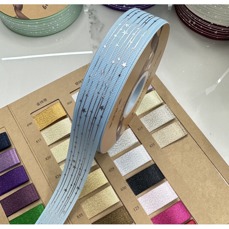 Explosiones transfronterizas estrellas de fijación en caliente galvanizado DIY arco de regalo de fiestas decoración cinta accesorios de ropa