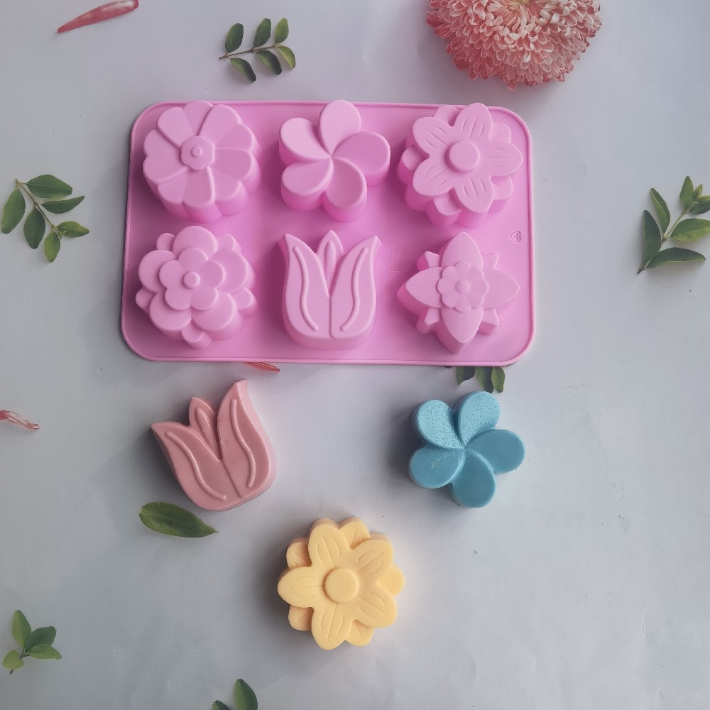 Silicone 6 series 6 Tulip 345 molde de pastel helado gelatina pudín molde de pastel jabón herramientas de horneado