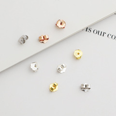 S925 Pure Silver Gold Plated Butterfly Shaped Ear Cap Ear Plug Ear Support Earplug DIY Accessory Earrings