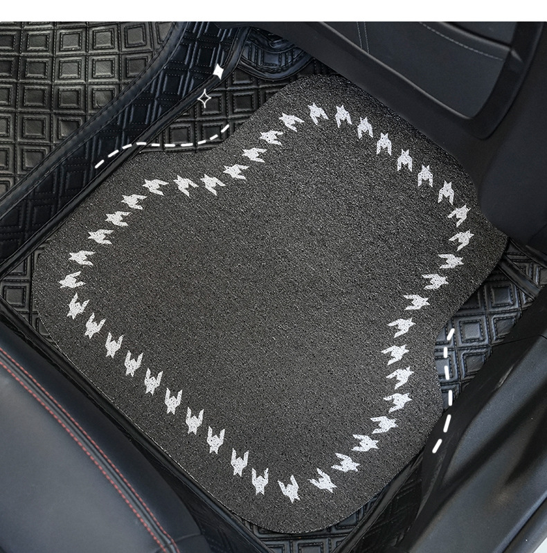 Houndstooth Silk Car Floor Mat Simple Dirt-Resistant Wear-Resistant