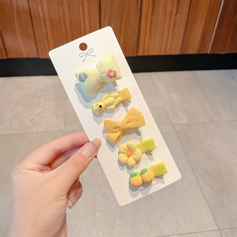 Horquilla de felpa de otoño e invierno clip de flequillo lateral para niños lindo color café horquilla de cabello roto tocado clip de pelo al por mayor