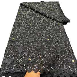 花朵镂空水溶绣花布烫钻激光花连衣裙旗袍晚礼服面料 lace fabric