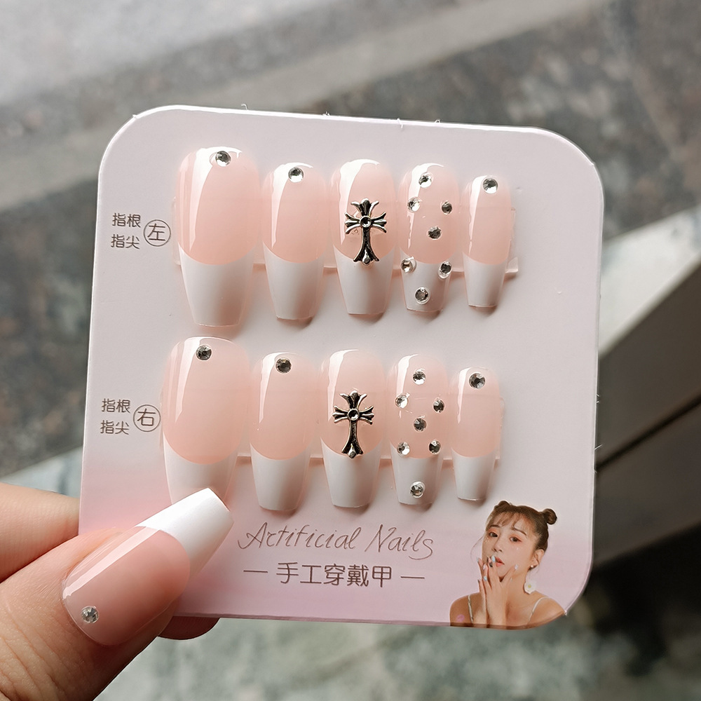 Uñas de manicura portátiles hechas a mano, 24 piezas, fototerapia, parches de uñas postizas estéreo, producto terminado, uñas portátiles extraíbles
