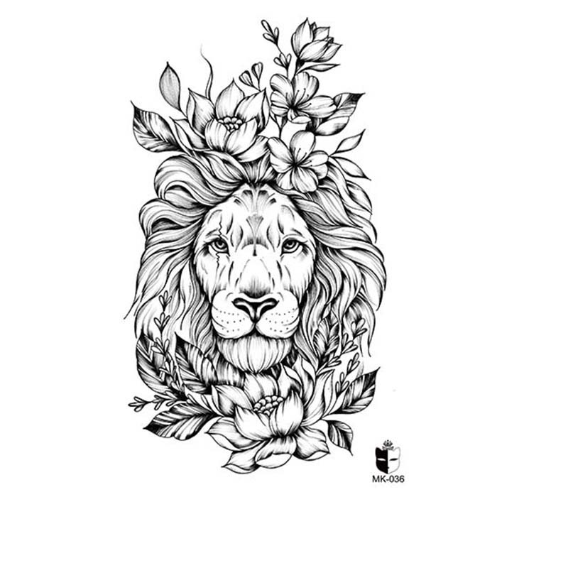 Animal blanco y negro desechable pegatinas de tatuaje belleza pegatinas de tatuaje moda estética patrón de personalidad dama pegatinas de tatuaje