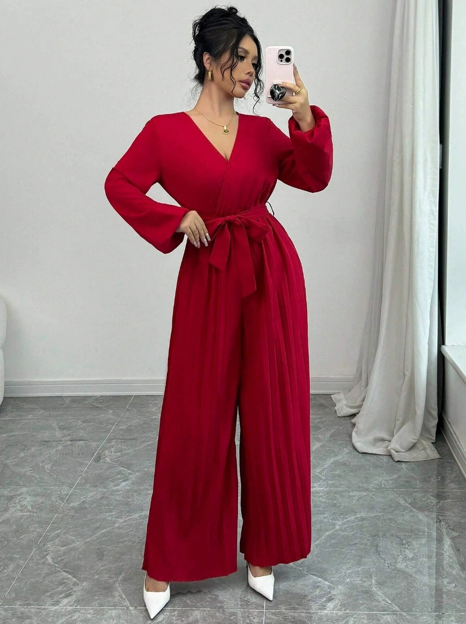 Temperamento casual cintura bohemia cruzada V-cuello cierre pantalones de vestir europeas y estadounidenses transfronterizos importación y exportación de ropa de mujer
