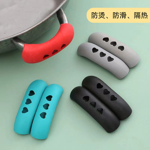Home Cookware Handle Guard Heat Resistant Wear Resistant Pot Lid Handle Cover Sandpot Steamer Soup Pot Handle Insulation Anti-Scald Handle Cover