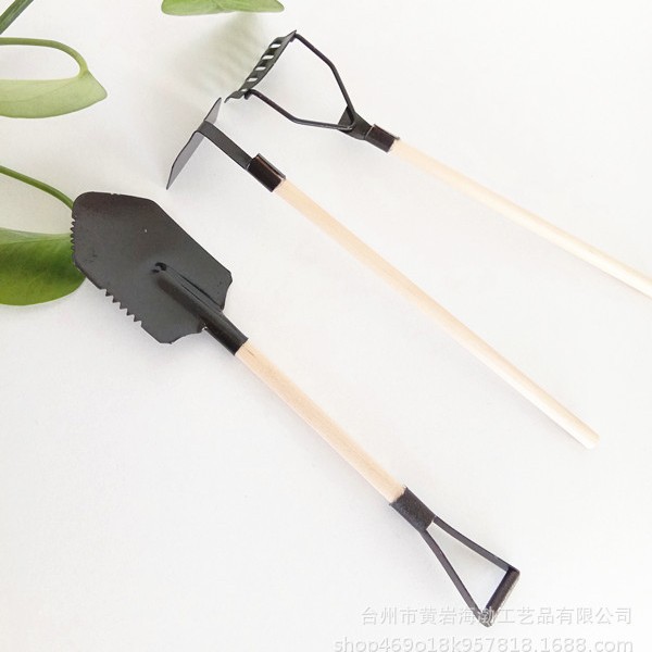 多肉植物园艺工具套装三件套 家庭盆栽工具种花铲 木制园艺工具