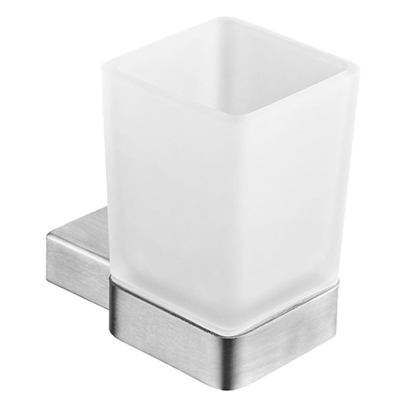 304 Stainless Steel Single Cup Bathroom Toilet Mouthwash Cup Basin Wall Hanging Toothbrush Cup Holder Set Bathroom Single Cup Holder