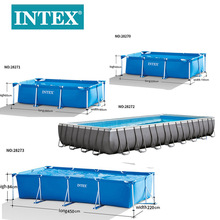 美国INTEX 加厚大型支架游乐戏水池成人儿童游泳池管架家庭游乐池