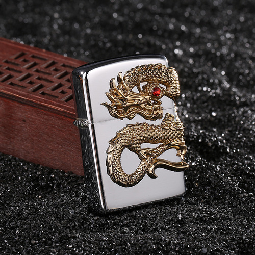 One piece drop shipping live broadcast with goods Internet celebrity personalized creative stamp zinc alloy grinding wheel windproof kerosene lighter