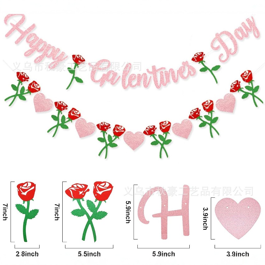 Decoración de la fiesta del día de San Valentín de las novias HAPPY GALENTINE'S DAY Brillante para el día de San Valentín