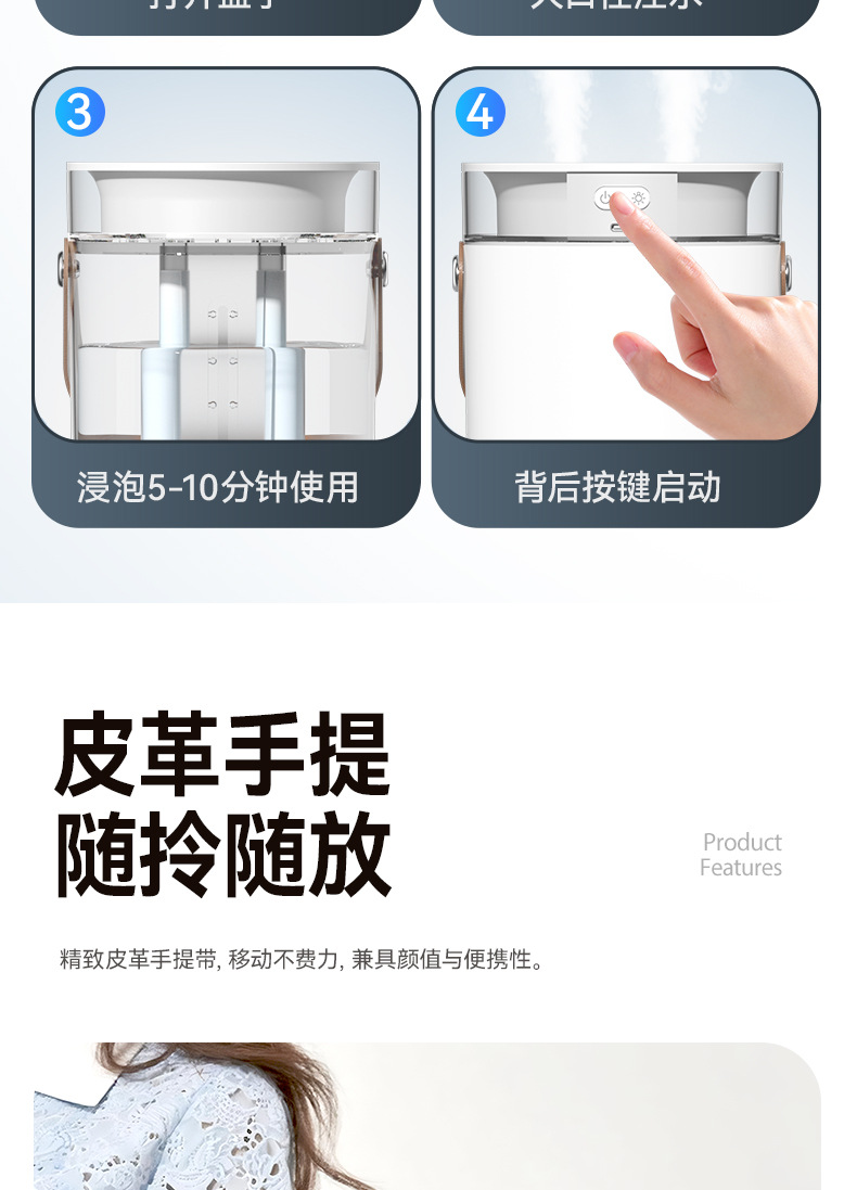 跨境新款数显双喷雾加湿器 七彩氛围灯桌面家用办公室小型加湿机