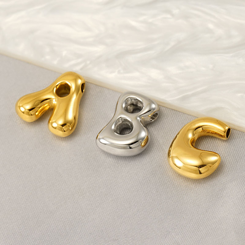 6g Weight Pendant Jewelry Making Type 1 Piece 17*16mm 304 Stainless Steel 18K Gold Plated Letter DIY Jewelry Accessories Pendant