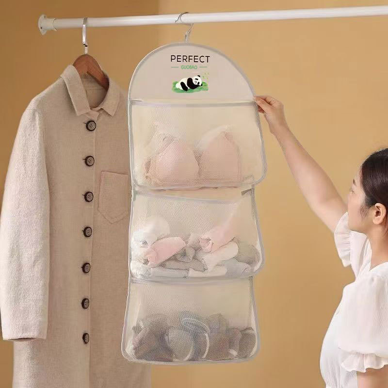 Socks and Underwear Storage, Door-Hanging Storage Organizer, Dormitory Wardrobe, Bedroom Underwear Hanging Bag, Hanging Mesh Pouch