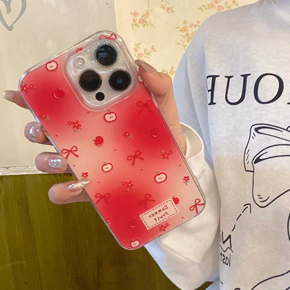 Bowknot Protective Case For Iphone 15 Pro Creative Red Imd Cover_voghion.com