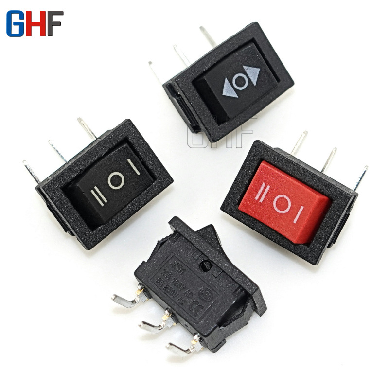 KCD1弯脚船型开关 尺寸15*21 三档3脚 翘板电源开关 三段开关