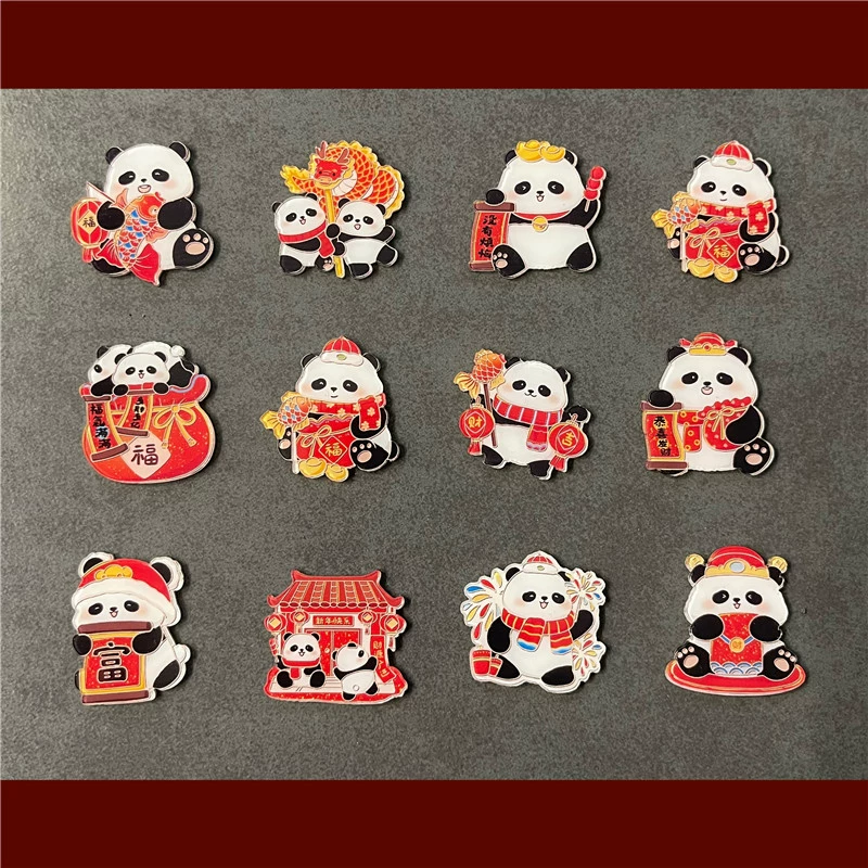 С Новым годом наклейка на холодильник панды декоративная плитка для детей друзей праздничный подарок