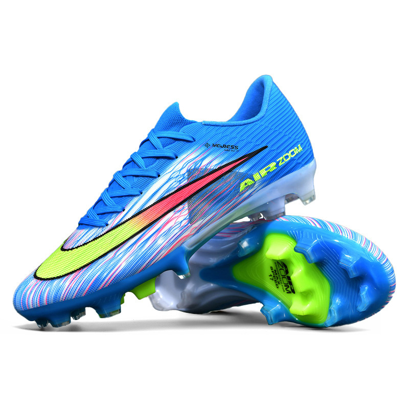 Zapatillas de Fútbol de Caña Baja TF AG de PVC y Caucho Transpirables para Césped Artificial y Natural