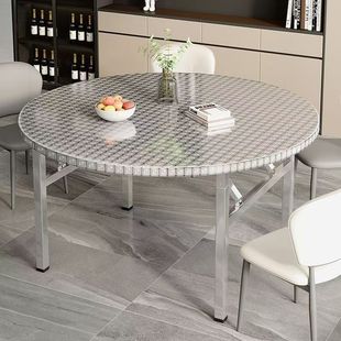 Thickened 304 Stainless Steel Turntable Round Table Staff Canteen Home Commercial Desktop Foldableable Large Round Table Dining Table