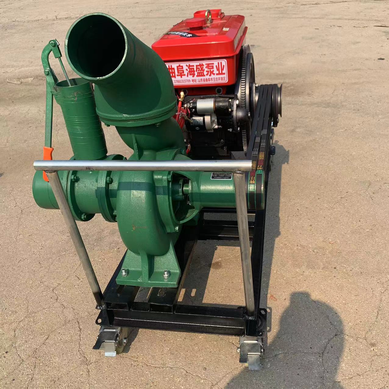 6寸拖车款离心抽水泵 农用浇灌大流量灌溉泵  18.5千瓦电机抽水泵