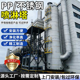pp喷淋塔废气处理环保设备洗涤塔酸雾水淋除尘除雾不锈钢喷淋塔