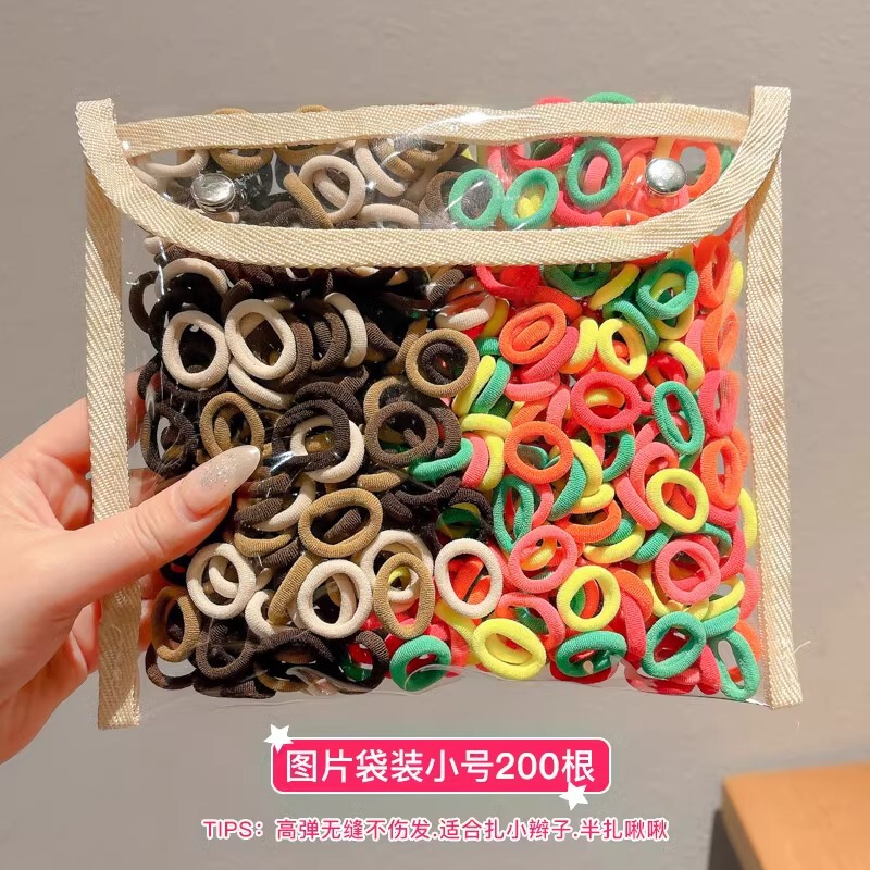 韩版儿童发圈无痕耐用毛巾圈头绳高弹力皮筋发绳儿童百搭纯色发饰|undefined