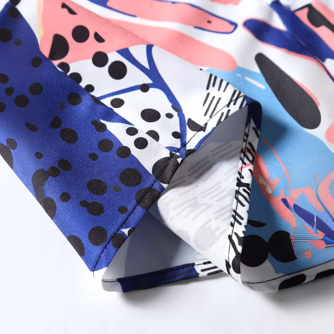 Camisa de los hombres de moda casual Camisa de manga corta de los hombres de impresión digital 2023 Verano de moda transfronteriza entrega de una pieza