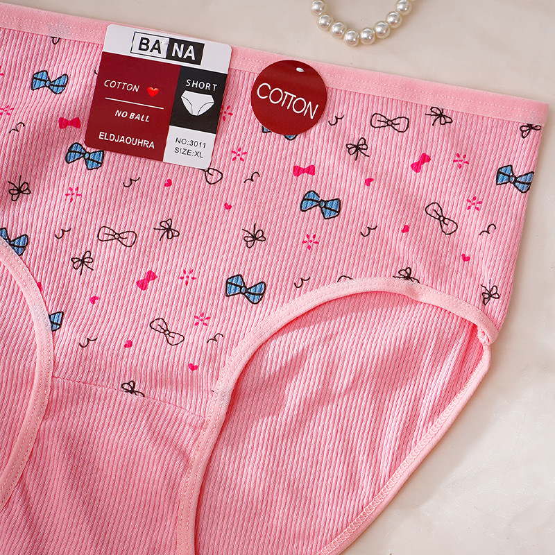 Calzoncillos de mujer de gran tamaño con hilos de calzoncillos impresos en algodón puro venta al por mayor de calzoncillos comercio exterior aumento transfronterizo de pantalones de mamá