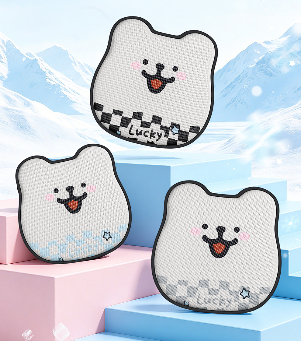 Summer Honeycomb Gel Car Seat Cushion Office Ice Silk Chair Cushion Cartoon Butt Cushion Gel Breathable Seat Cooling Cushion