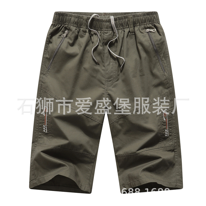 Summer Dad Casual Shorts New Middle-Aged Men's Home Essential Five-Point Pants Pure Cotton Beach Pants Factory Direct Sale