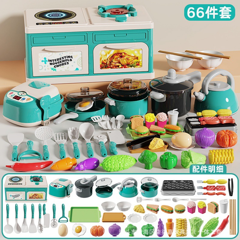 Kit de cocina simulado de 66 piezas - Maca Green