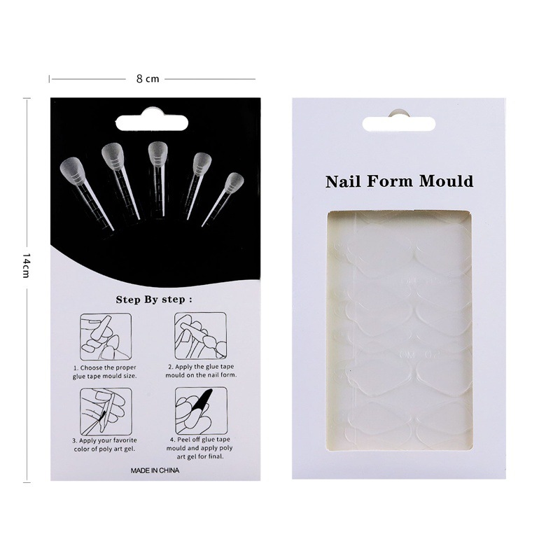 Cross-border Explosions Nail Crystal Extension Nail Mold Diaphragm Frosted-free Paper-free Pill Extension 24 Pieces Nail Mold French Paste