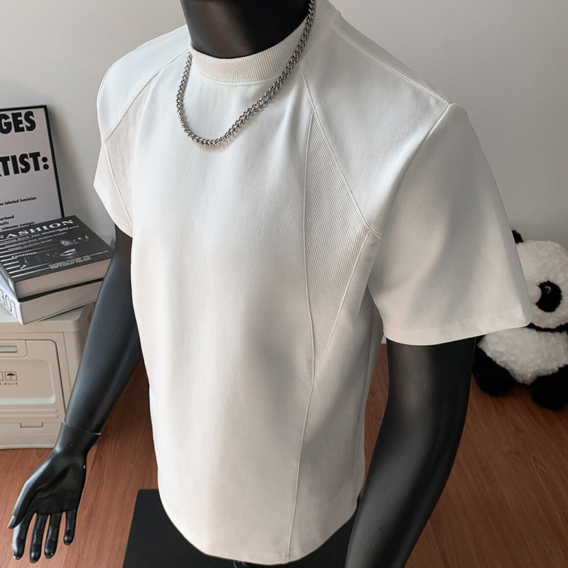 Premium White Basic Straight-Shoulder T-Shirt Short Sleeve Men's 2026 New American Style High-End Half-Sleeve Men's Inner Wear Top Premium White Basic Straight-Shoulder T-Shirt Short Sleeve Men's 2026 New American Style High-End Half-Sleeve Men's Inner Wear Top