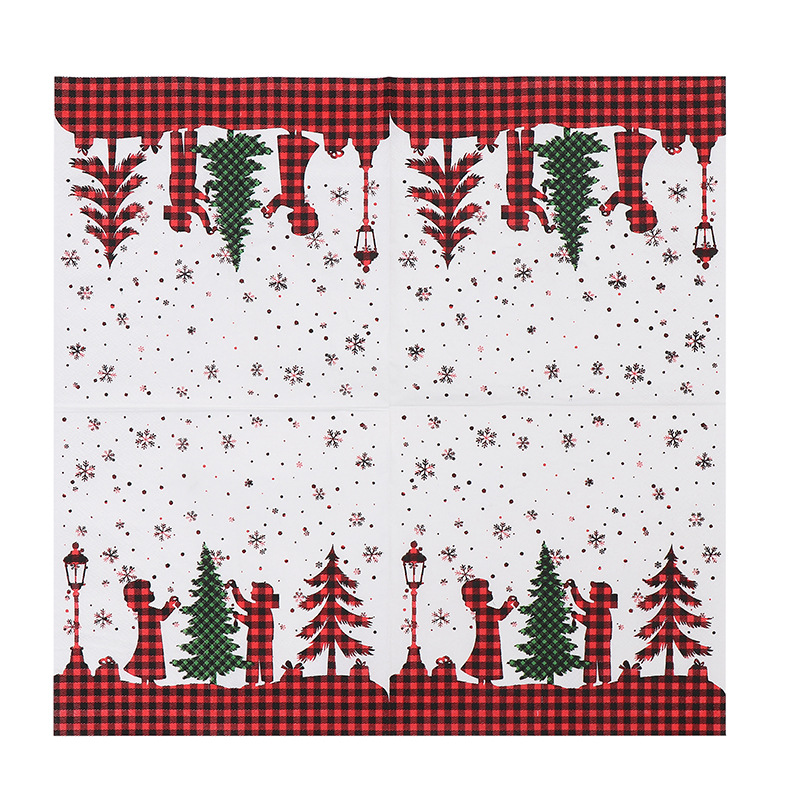 90g Weight Christmas Nordic Style Cute Christmas Tree Native Wood Pulp Tableware