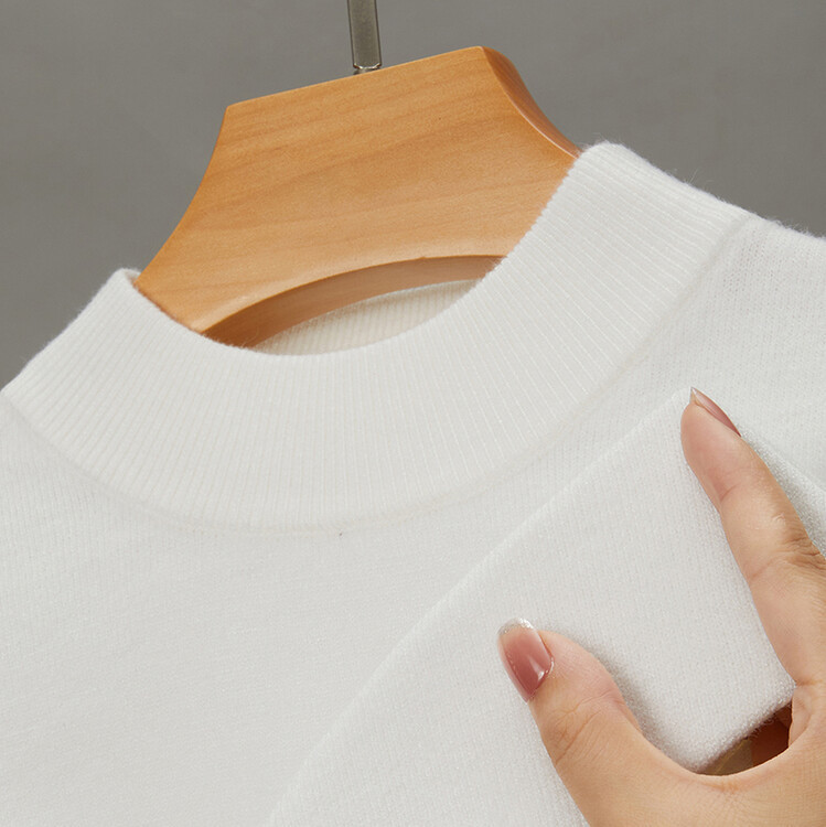 boy Live Broadcast Half Turtleneck Long Sleeve Knitted Sweater Men's Autumn Winter New Solid Color Warm Base Shirt Men_voghion.com