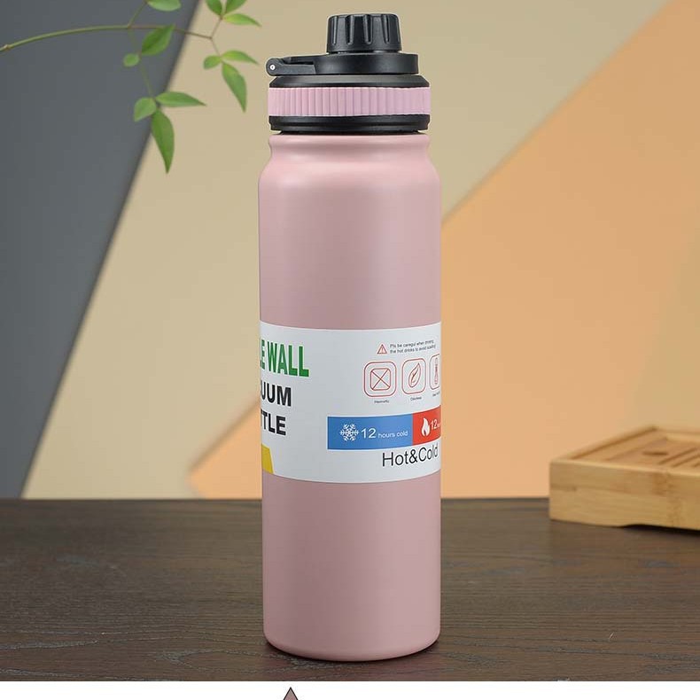 Popular botella de agua deportiva para exteriores de acero inoxidable 304, de gran capacidad, para montañismo, aislada, portátil, botella espacial, botella de viaje para regalo.