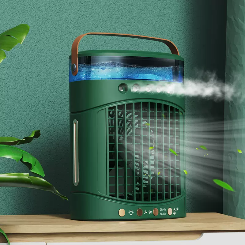 双喷加湿器办公室学生宿舍充电式喷雾风扇小型电扇桌面冷风机