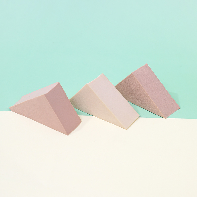 Herramientas especiales de manicuría personalizadas esponja de goma de alta densidad gradiente manicuría blush triángulo esponja