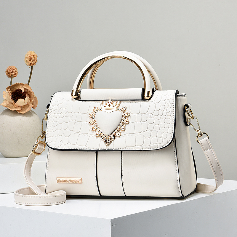 Bolso de Mano y Hombro Con Textura de Piedra para Mujer de PU, Cierre con Tapa, para Uso Diario