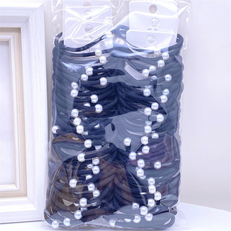 Recomendar 5 tarjetas Diamond Ball Pearl banda de goma cuentas de oro banda para el cabello cuerda para el cabello dos yuanes tienda accesorios para el cabello accesorios para la cabeza SUMINISTRO DE puesto