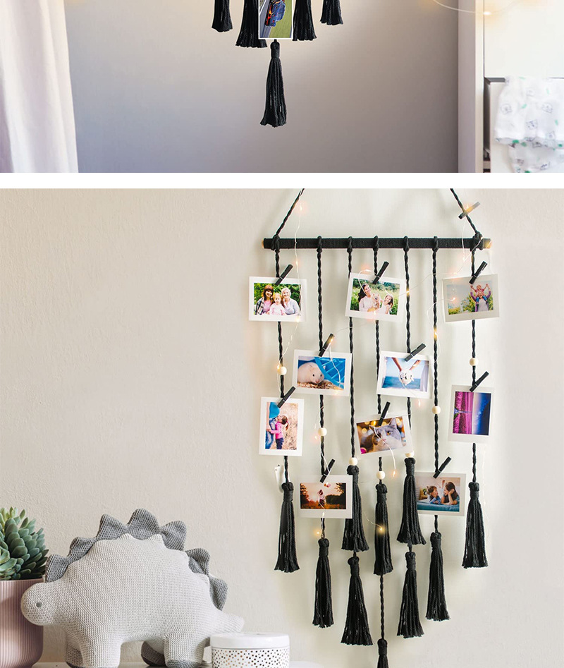 ins Nordic Handwoven Decorative Storage Tapestry Hanging Home Photo Wall Rack_voghion.com