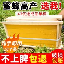 成品巢框带蜜蜂箱带框巢础巢脾标准蜂箱专用全套中蜂巢框蜂巢基