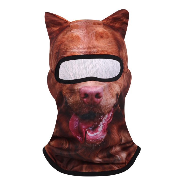 Máscara de protección solar para exteriores Patrón 3D Impresión digital Cubierta de cabeza de animal al por mayor Protección UV Cara Cubierta de conducción Gini