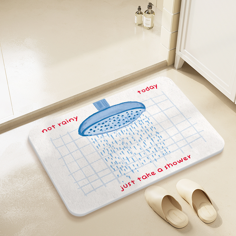 Ins Style Diatom Mud Floor Mat Bathroom Toilet Door Absorbent Quick-Drying Non-Slip Entrance Door Mat Stain-Resistant Entrance Mat