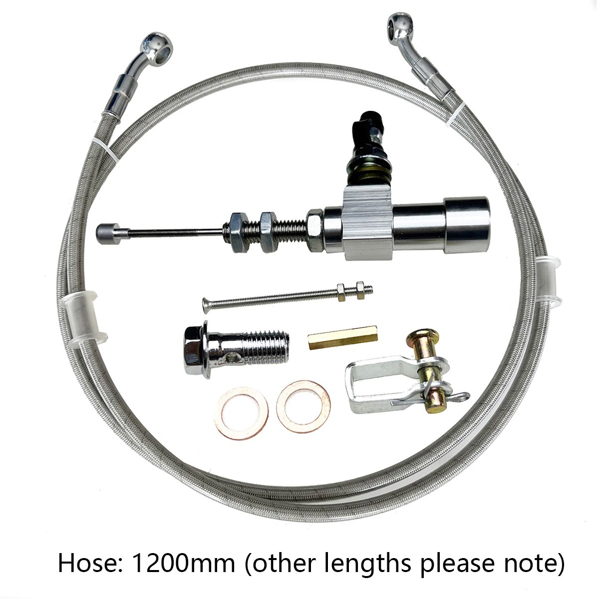 Other brake systems: Motuoche Motorcycle Modified Parts - silver-clutch-sub-pump-120-oil-pipe-with-bleed-screw