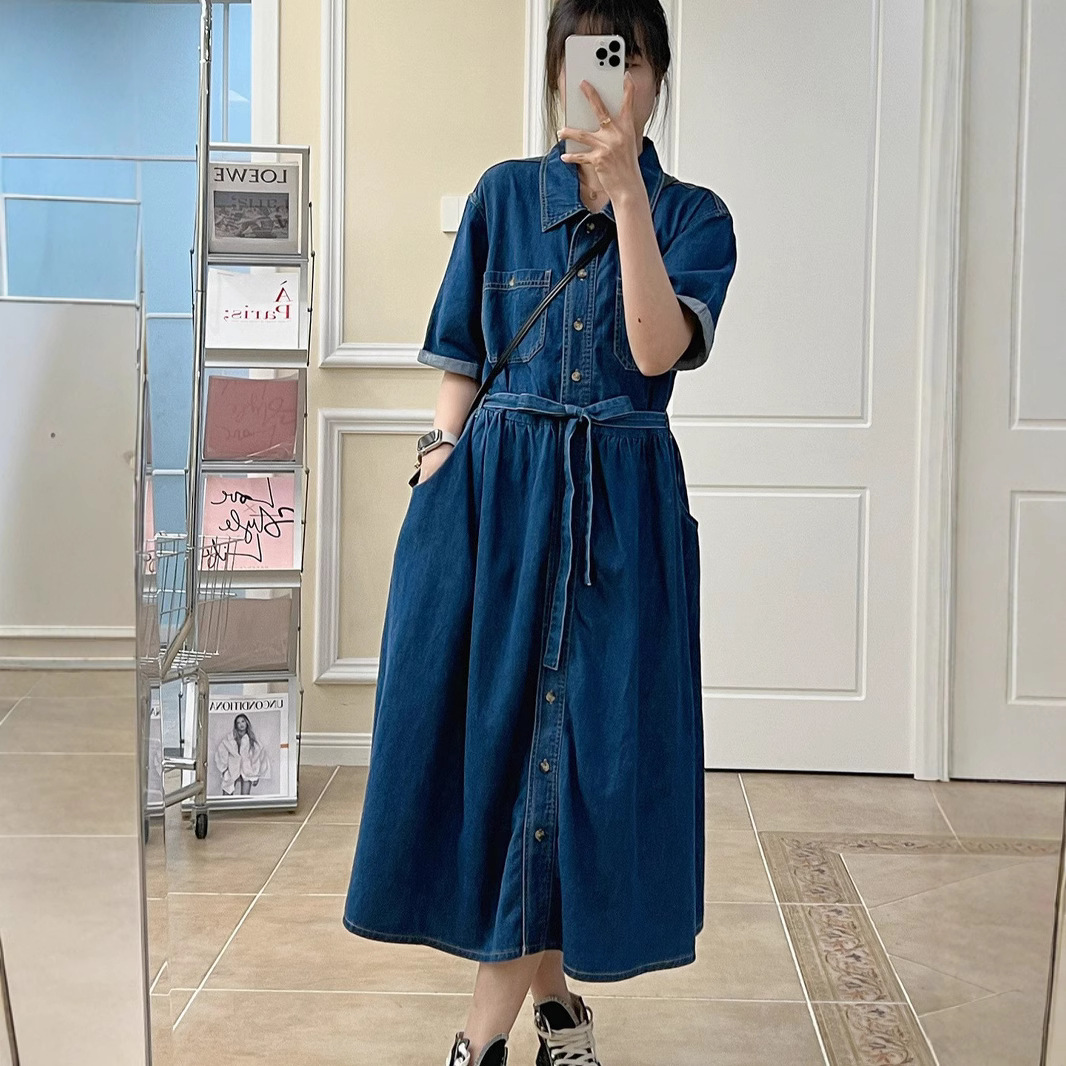 Summer long denim dress