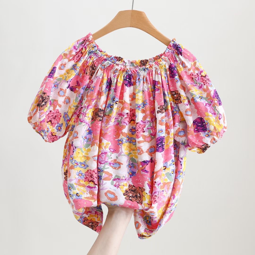 Pink, flowered