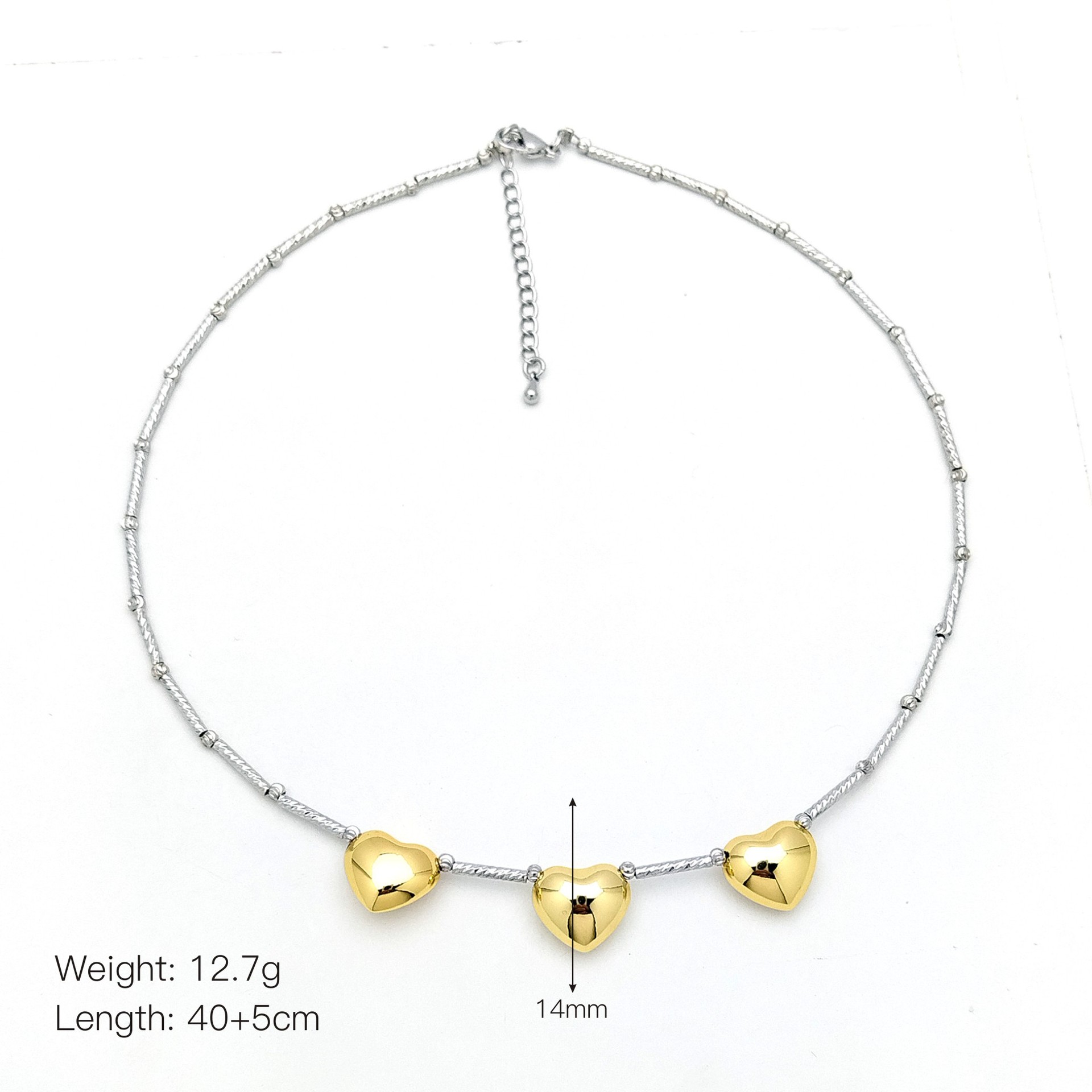 17g Weight Copper Pendant Material Necklace Classification Copper Chain Material 1 Piece Quantity Casual, Daily Occasion Copper Material Round, Heart Shape Pattern Women's Gender Beaded, Pearl, Plating Design IG Style Style Rose Gold, Gold, Silver Color Copper Beaded Pearl Plating Round Heart Shape Necklace 10