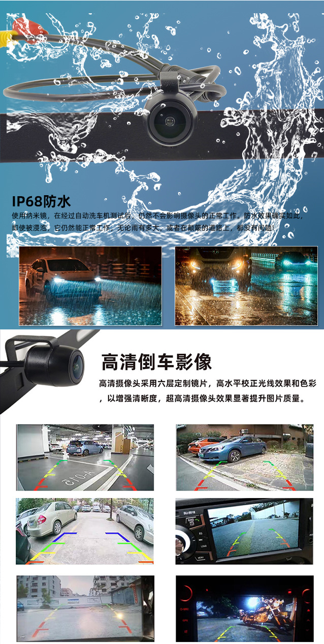 American-Style European Ccd Ahd High-Definition Reversing Mirror Image Car License Plate Rear View Hd Camera